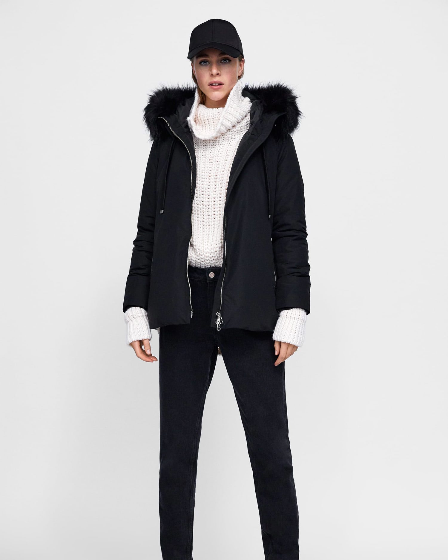 Quilted parka with hood